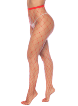 Collant large maille rouge - MAL1106RED